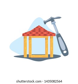 House under construction design vector ilustration