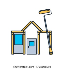 House under construction design vector ilustration