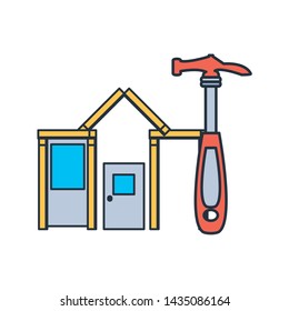 House under construction design vector ilustration