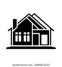 House under construction silhouette vector art illustration