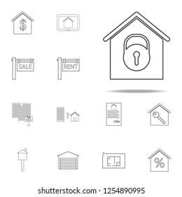 house under lock and key icon. web icons universal set for web and mobile