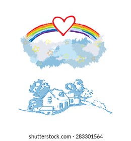 The house under a rainbow