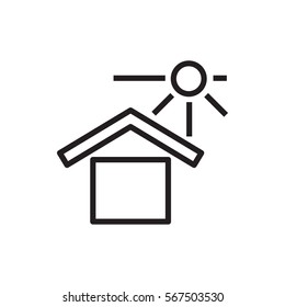 house under sun icon illustration isolated vector sign symbol