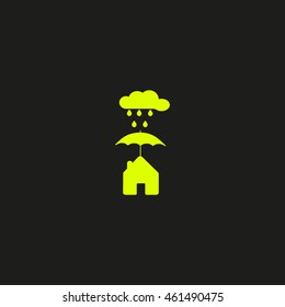 house under umbrella icon