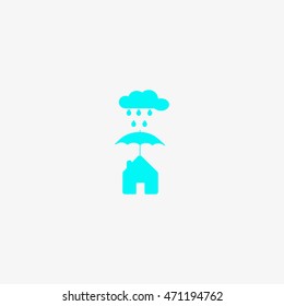 house under umbrella icon