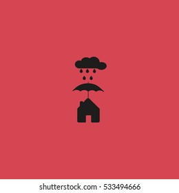 house under umbrella icon