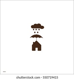 house under umbrella icon