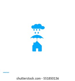 house under umbrella icon