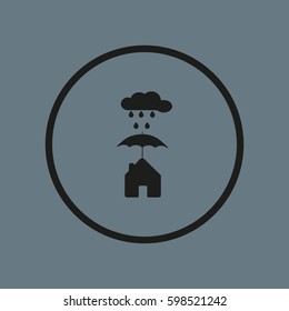 house under umbrella icon