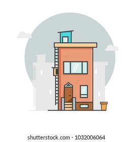 House urban iconic vector illustration