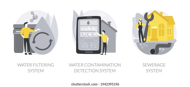 House utilities abstract concept vector illustrations.