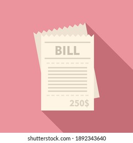 House utilities bill icon. Flat illustration of house utilities bill vector icon for web design