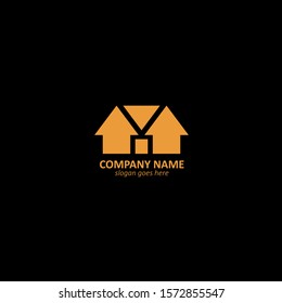 house with v and n negative space logo real estate