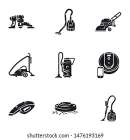 House vacuum cleaner icon set. Simple set of 9 house vacuum cleaner vector icons for web design isolated on white background