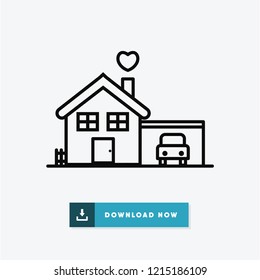 House valentines day vector icon