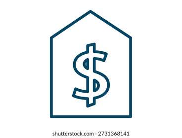 Immobilienwert Immobilien mit Dollar Symbol Zeichen
