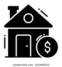 house value trendy icon, flat style isolated on white background. Symbol for your web site design, logo, app, UI.
