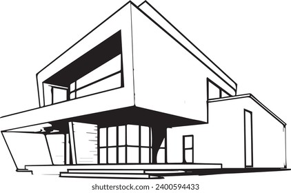 House Vector 3d black and white only Simple vector 