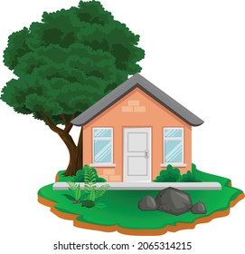 A house vector art and illustration