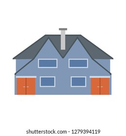 House vector building real estate icon isolatd. Home family exterior flat illustration