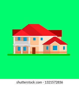 House vector building real estate icon isolated. Home family exterior flat illustration cottage structure
