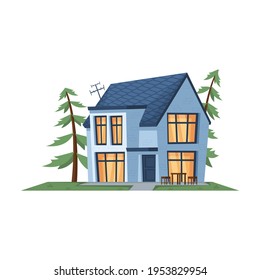 House vector cartoon icon. Vector illustration house on white background. Isolated cartoon illustration icon of apartment.