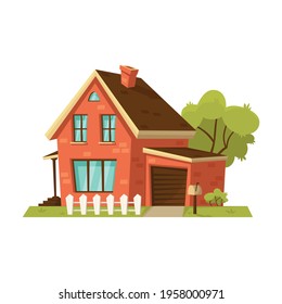 House vector cartoon icon. Vector illustration house on white background. Isolated cartoon illustration icon of apartment.