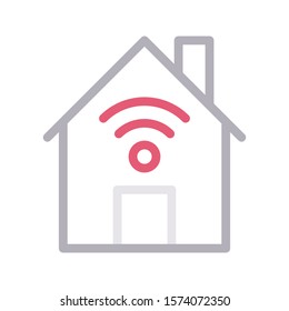 house vector color line icon 