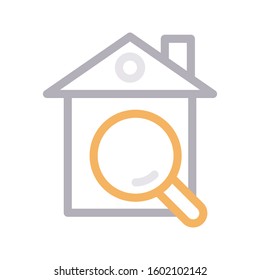 house vector color line icon 