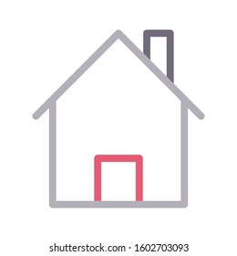 house vector color line icon 