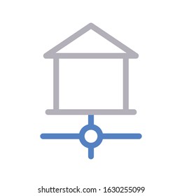 house vector color line icon 
