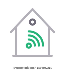 house vector color line icon