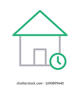 house vector color line icon 