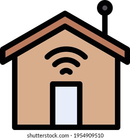 house vector color line icon