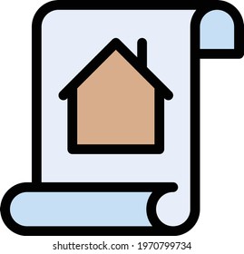 house vector colour line  icon