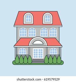 House. Vector cottage. Real estate concept 