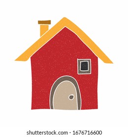 Diseño vectorial de casa. estilo digital dibujado a mano. textura ganadora