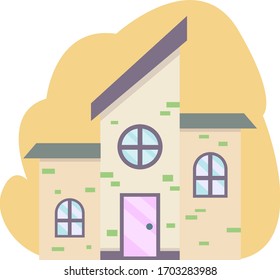 Die Vektorillustration des Hauses ist modern und kann für viele Zwecke genutzt werden.