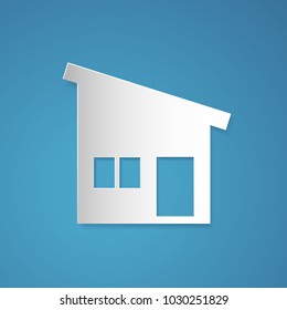 House vector designed in paper art style.