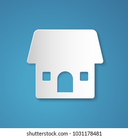 House vector designed in paper art style.