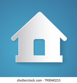House vector designed in paper art style