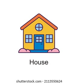 House vector Filled Outline Icon Design illustration. Home Improvements Symbol on White background EPS 10 File