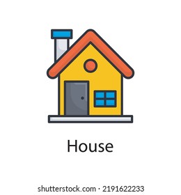 House vector filled outline Icon Design illustration. Miscellaneous Symbol on White background EPS 10 File