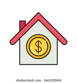 house vector flat color icon 