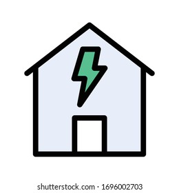 Haus-Vektorillustration-Flachfarbsymbol 