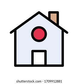house vector flat color icon 