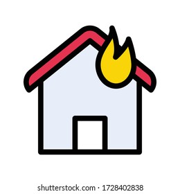 house vector flat color icon 
