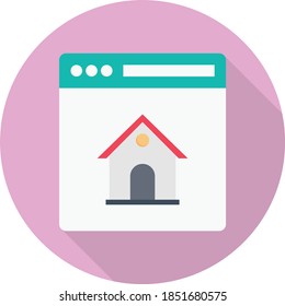 house vector flat colour icon 