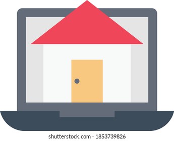 house vector flat colour icon 