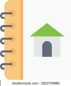 house vector flat colour icon 